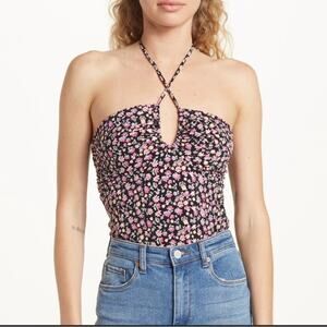 Wayf Floral Halter Bodysuit NWT Size XL
